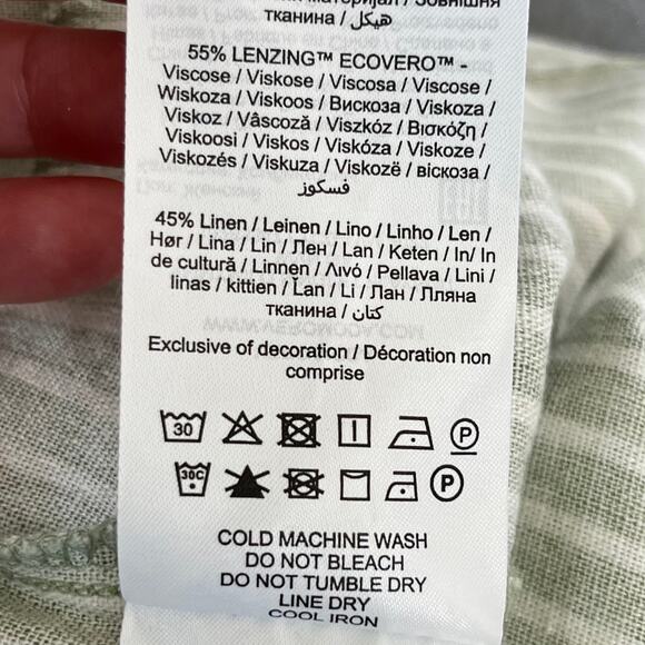 Vero Moda Sleeveless Linen Blend Lace Up Romper Green White Stripe Large/XL NWT - Picture 11 of 13